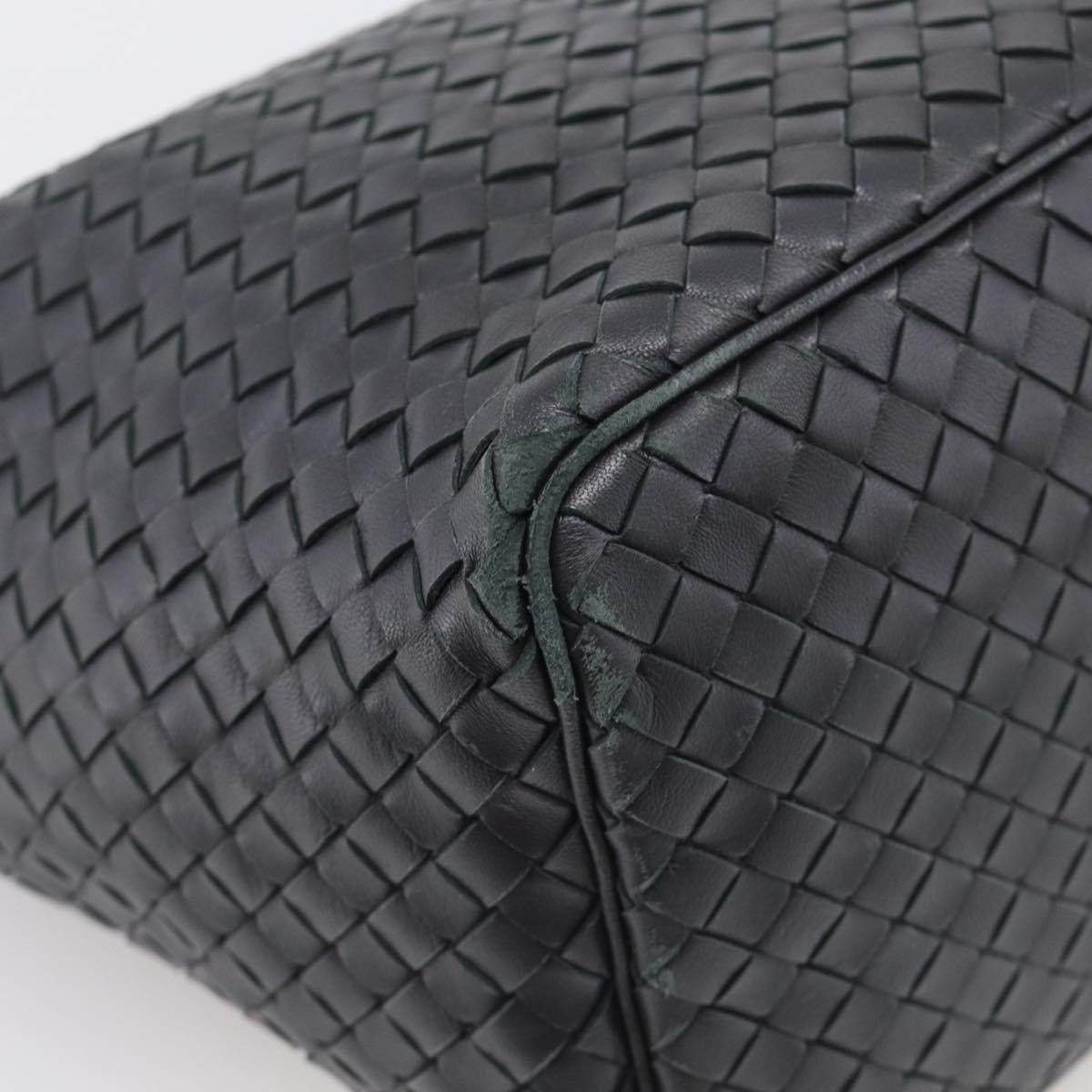 Bottega Veneta INTRECCIATO Shoulder Bag Leather Black Auth 211692A