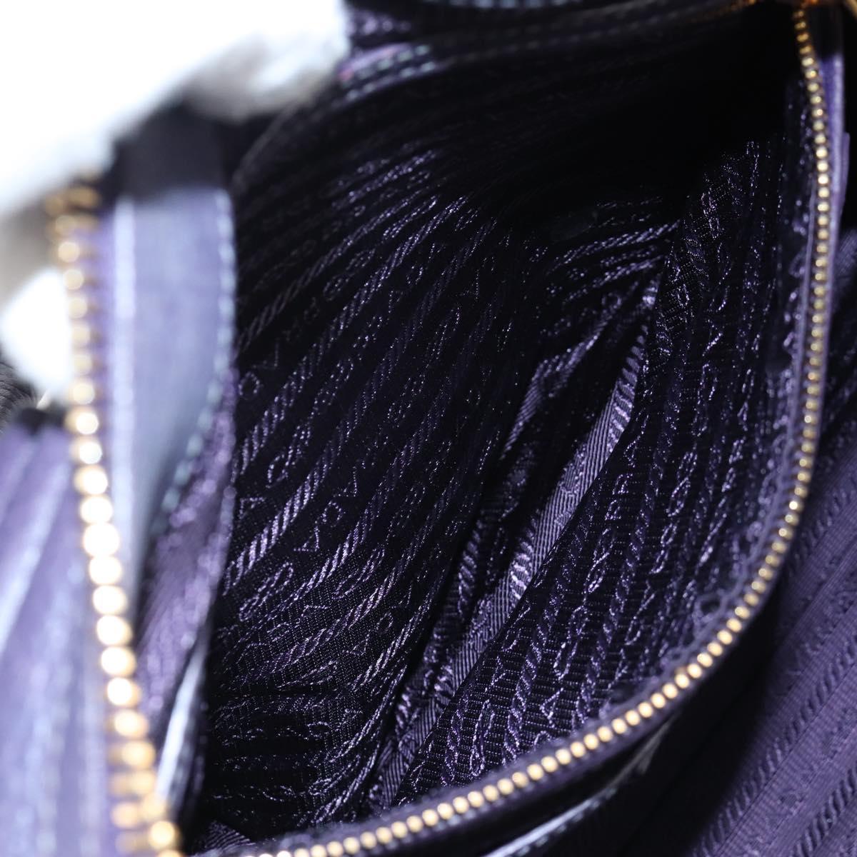 PRADA Hand Bag Vittero Dino Leather 2way Purple Gold Auth 211716V