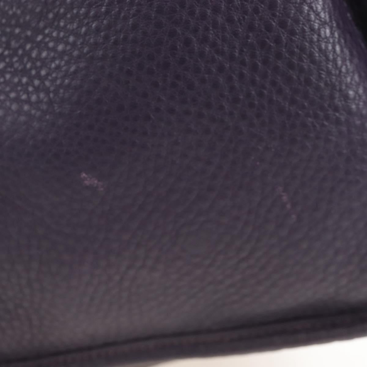 PRADA Hand Bag Vittero Dino Leather 2way Purple Gold Auth 211716V