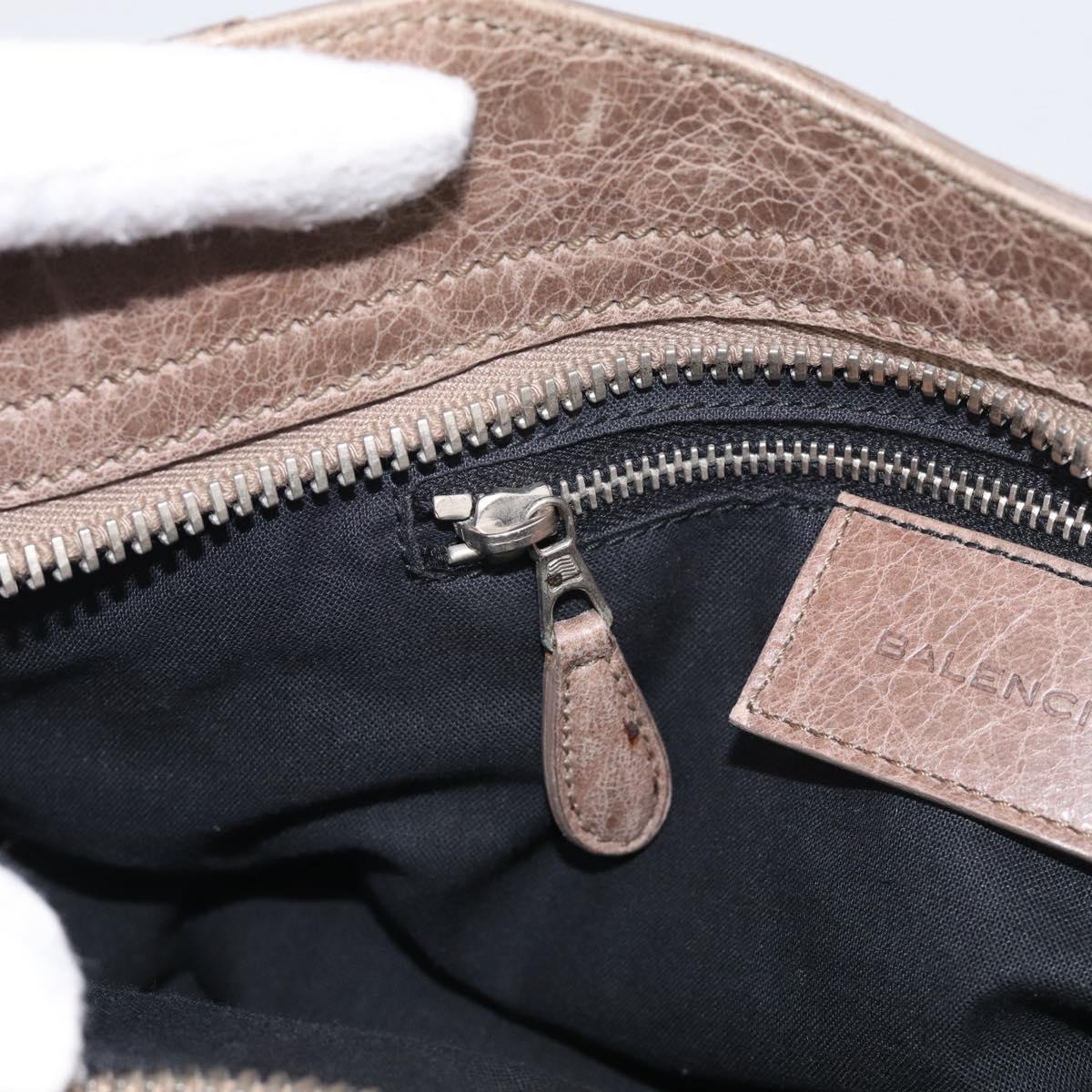 Balenciaga Giant City Hand Bag Leather 2way Beige Silver 204529 Auth 211719V