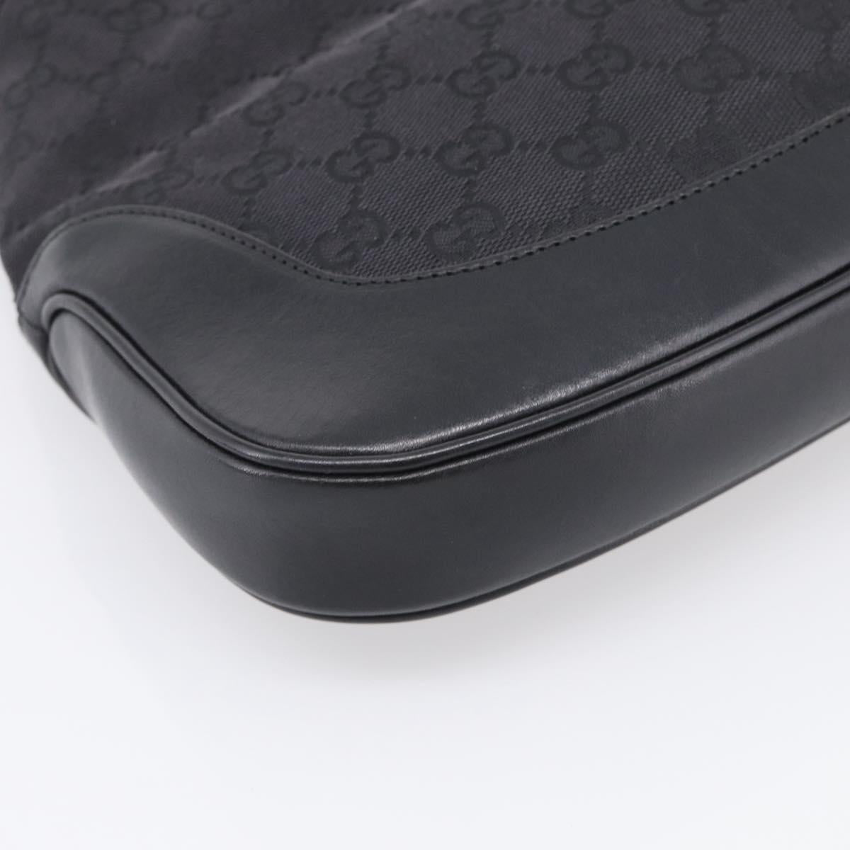 GUCCI GG Canvas Jackie Shoulder Bag Black Silver 001 3306 Auth 211730V