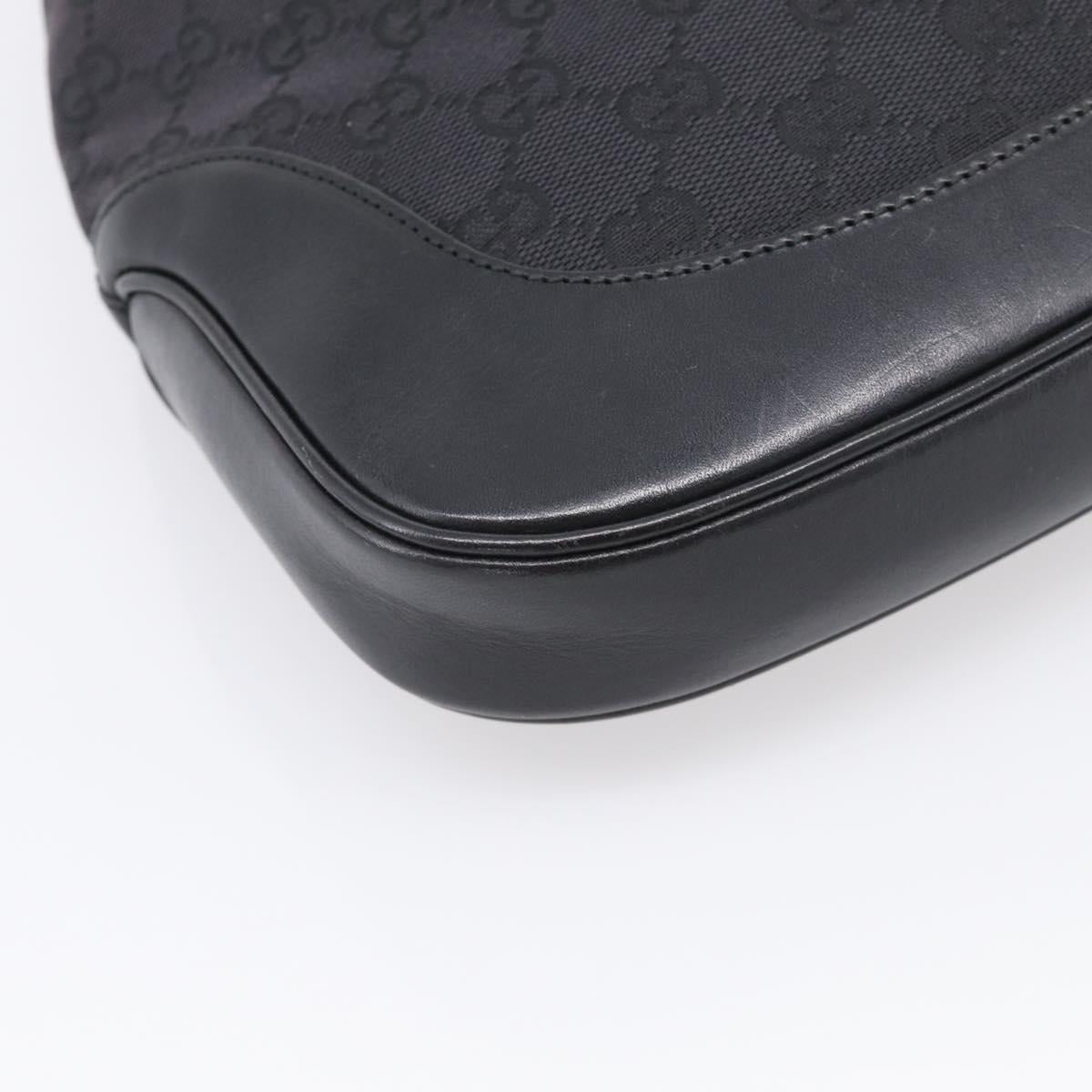 GUCCI GG Canvas Jackie Shoulder Bag Black Silver 001 3306 Auth 211730V