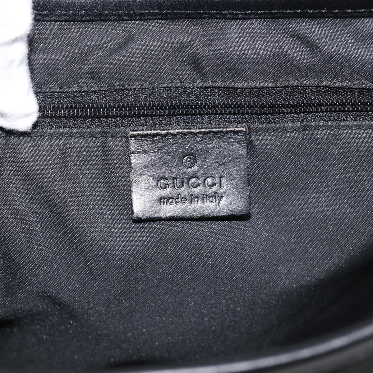 GUCCI GG Canvas Jackie Shoulder Bag Black Silver 001 3306 Auth 211730V