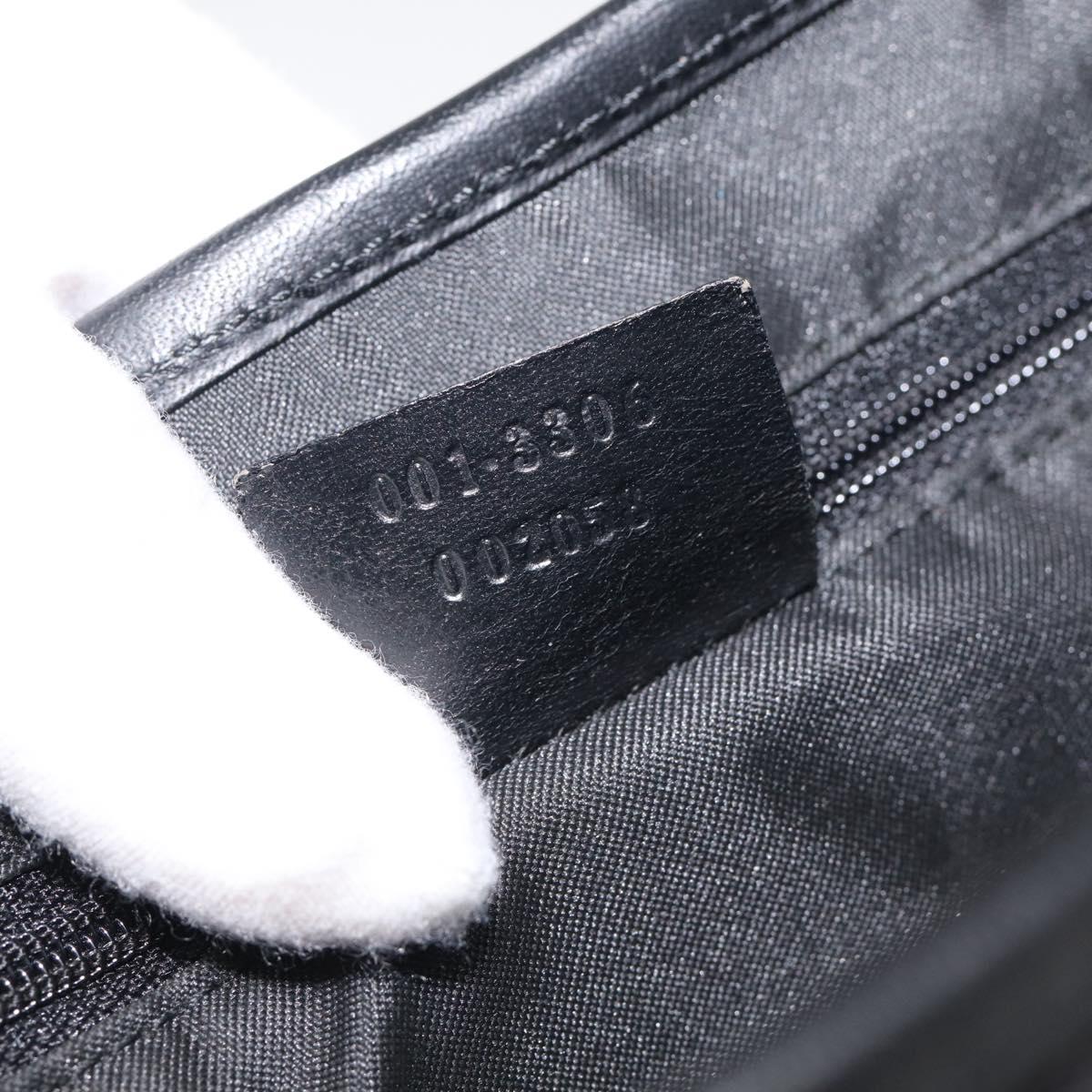 GUCCI GG Canvas Jackie Shoulder Bag Black Silver 001 3306 Auth 211730V