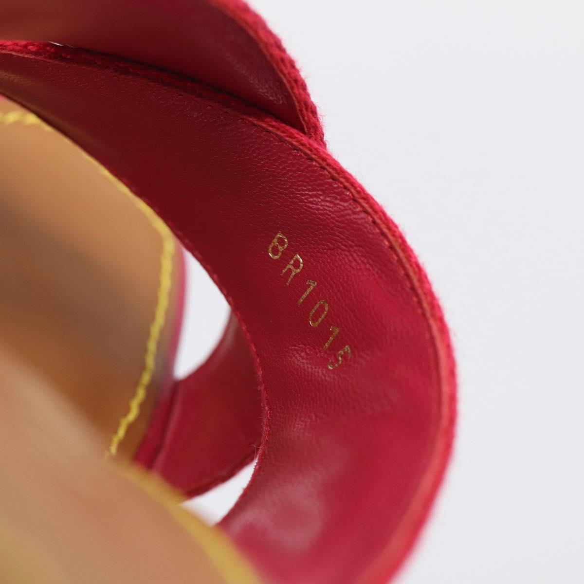 LOUIS VUITTON Sandals Canvas 35 1/2 Red LV Auth 211741V