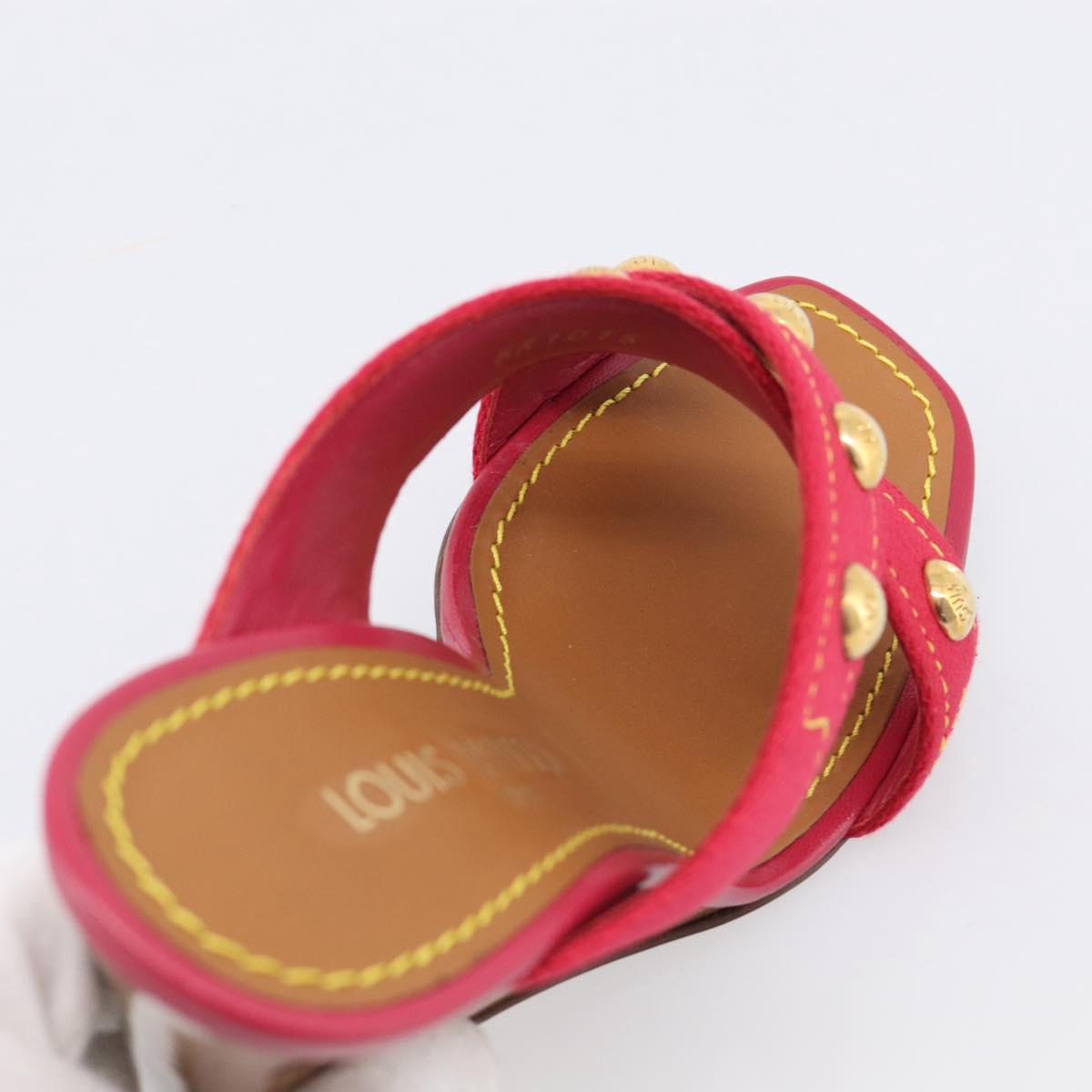 LOUIS VUITTON Sandals Canvas 35 1/2 Red LV Auth 211741V