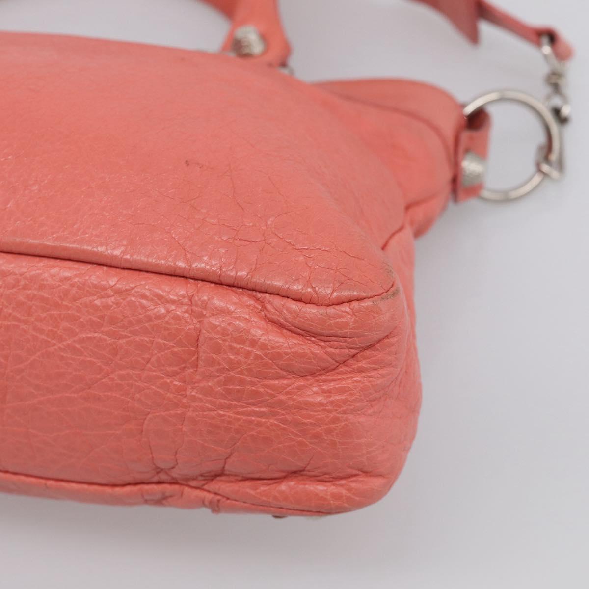 Balenciaga Giant The First Hand Bag Leather 2way Pink Silver 285433 Auth 211745V