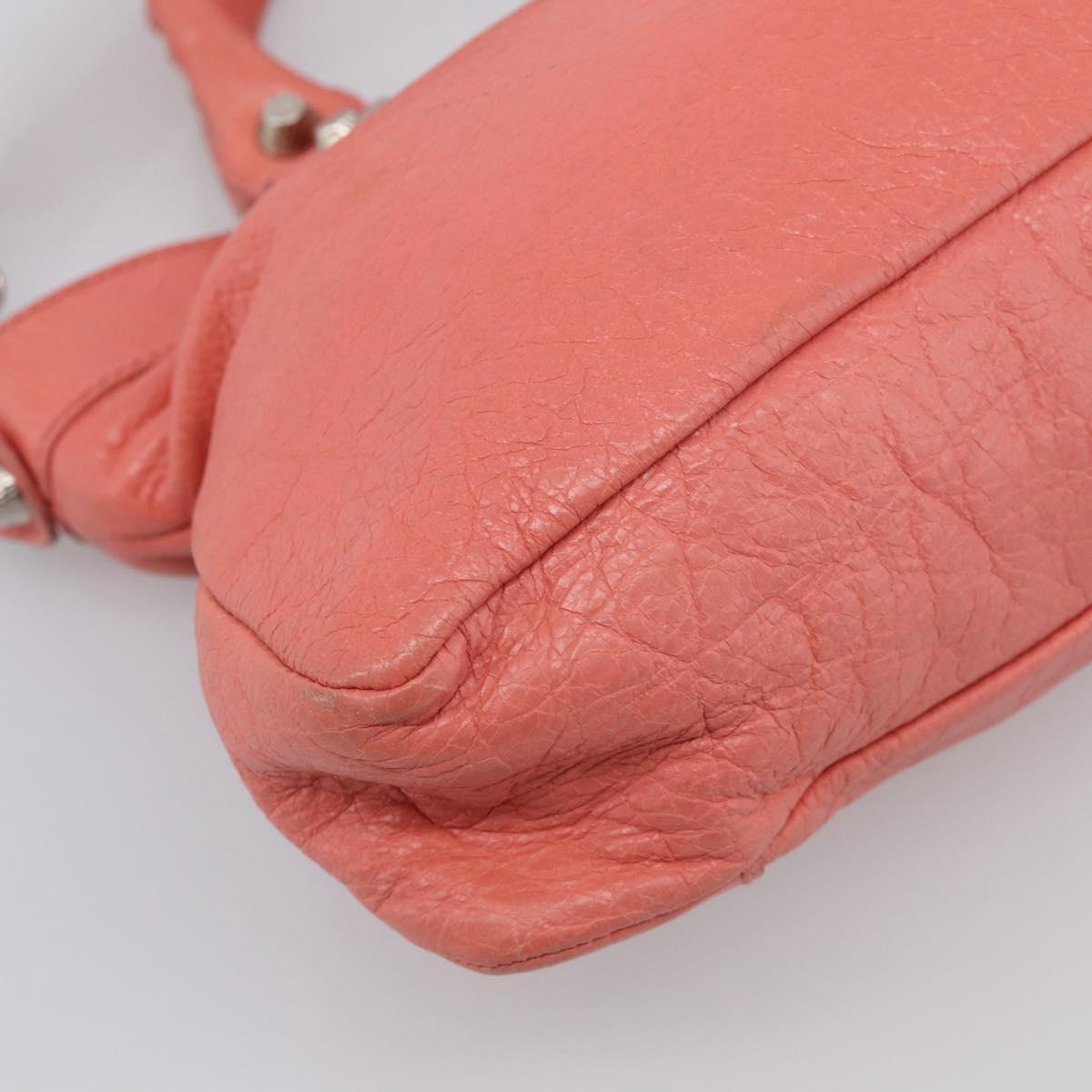 Balenciaga Giant The First Hand Bag Leather 2way Pink Silver 285433 Auth 211745V