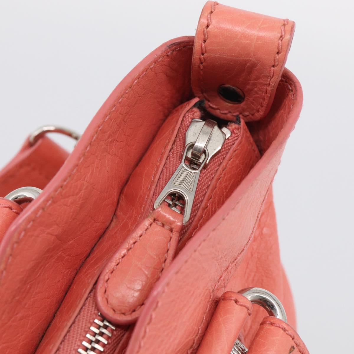 Balenciaga Giant The First Hand Bag Leather 2way Pink Silver 285433 Auth 211745V