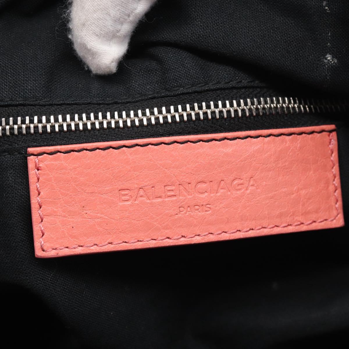 Balenciaga Giant The First Hand Bag Leather 2way Pink Silver 285433 Auth 211745V