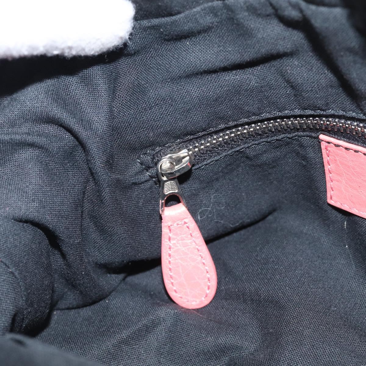 Balenciaga Giant The First Hand Bag Leather 2way Pink Silver 285433 Auth 211745V