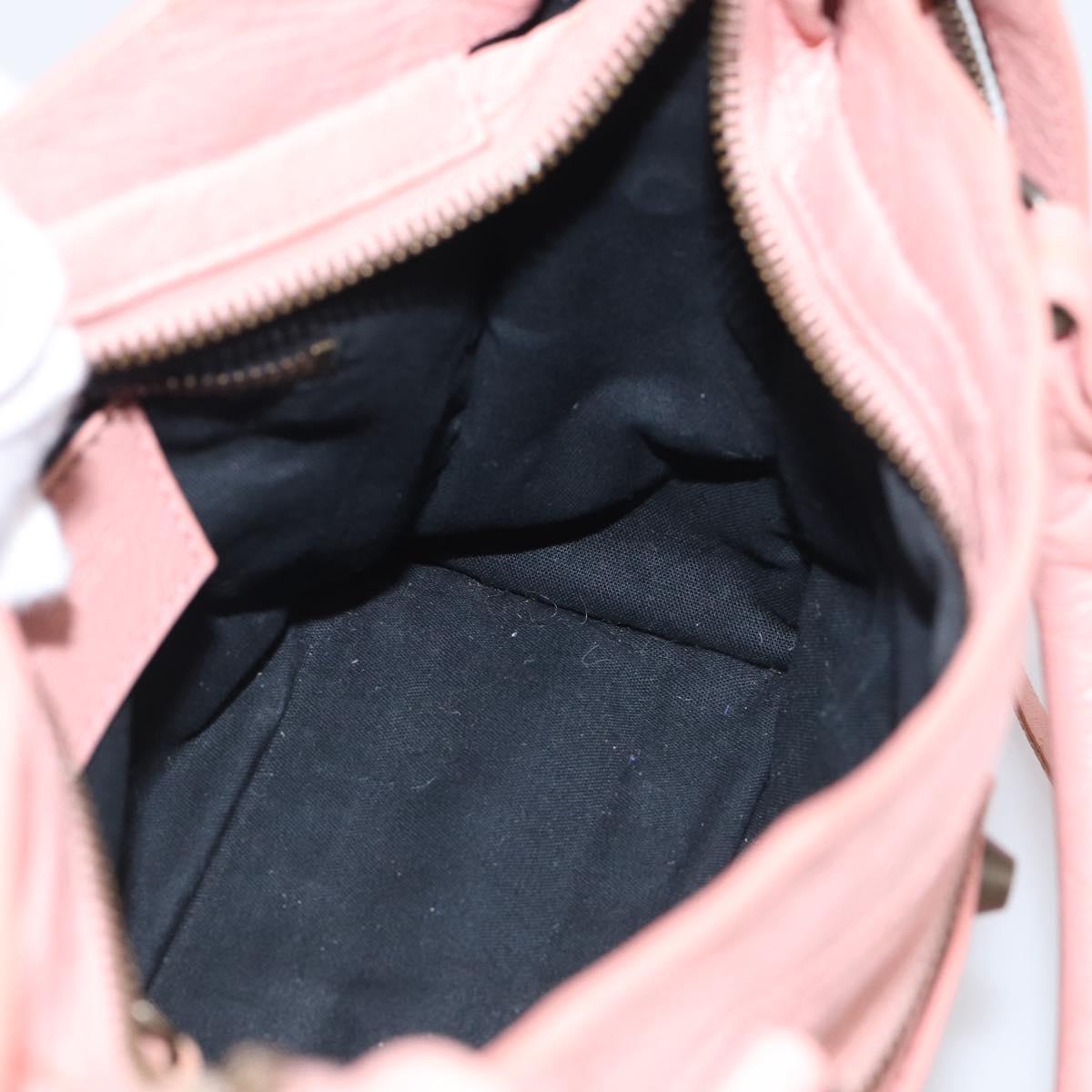 Balenciaga Classic Mini City Bag Leather 2way Pink Silver 300295 Auth 211746V
