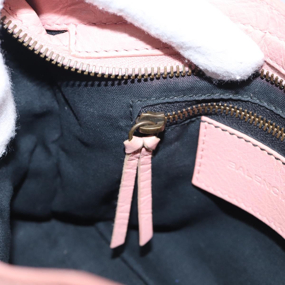 Balenciaga Classic Mini City Bag Leather 2way Pink Silver 300295 Auth 211746V