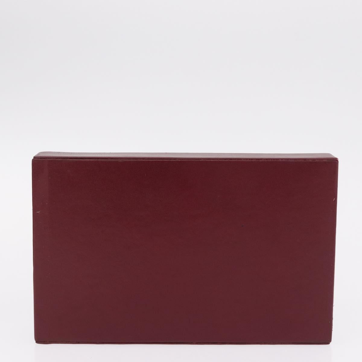 Cartier Must Line Vanity Hand Bag Suede Bordeaux Gold Auth 211751V