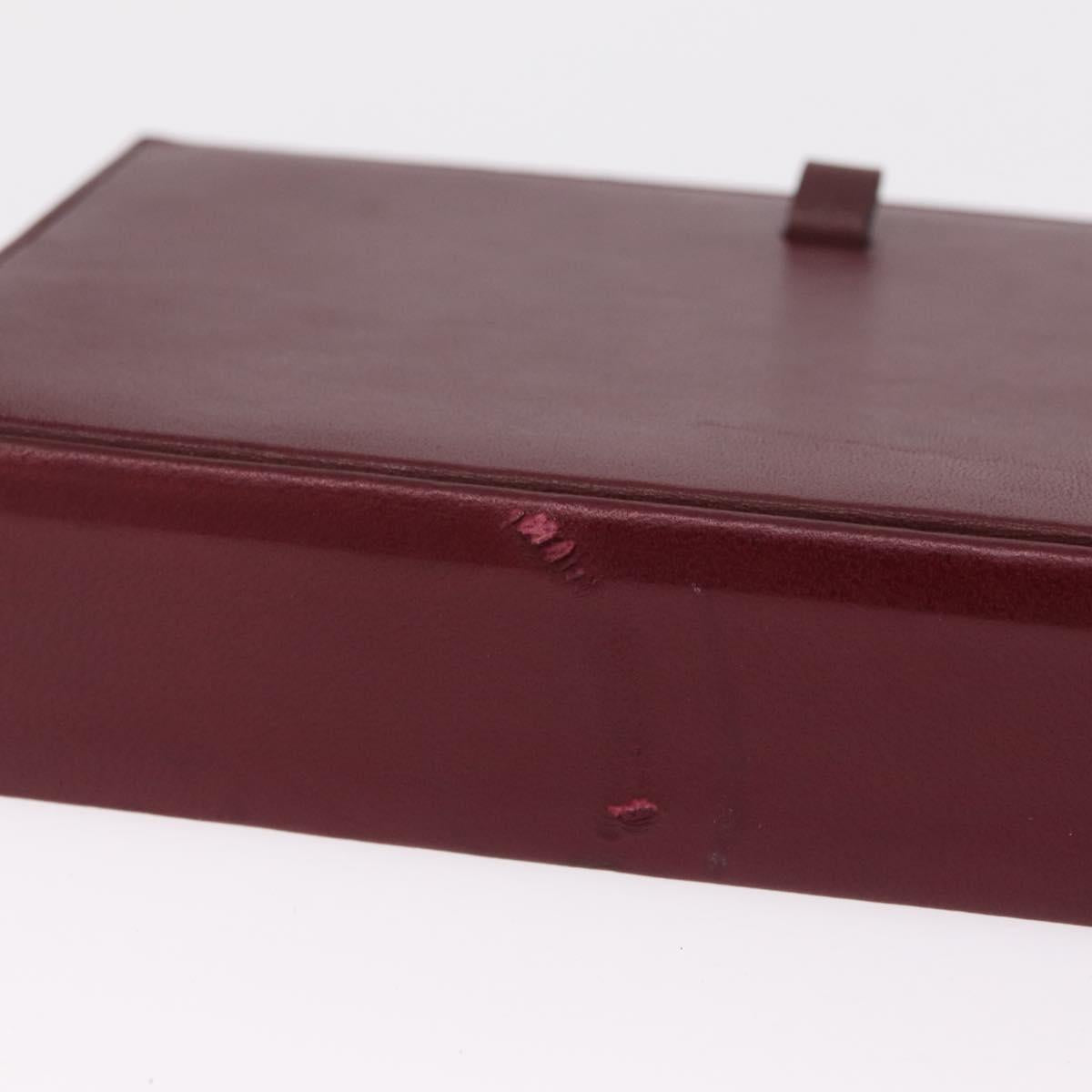 Cartier Must Line Vanity Hand Bag Suede Bordeaux Gold Auth 211751V