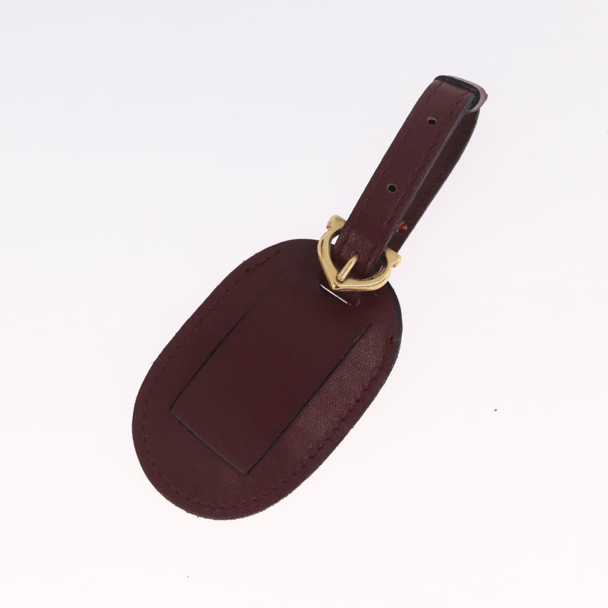 Cartier Must Line Vanity Hand Bag Suede Bordeaux Gold Auth 211751V