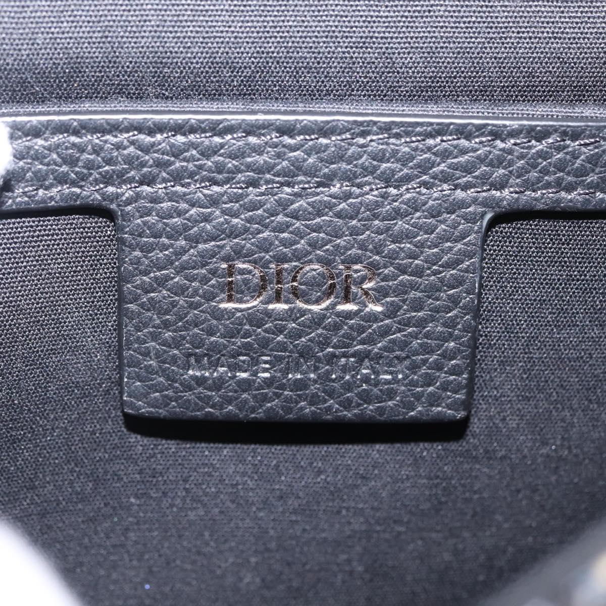 Christian Dior Trotter Canvas Saddle Shoulder Bag Navy Silver Auth 211754V
