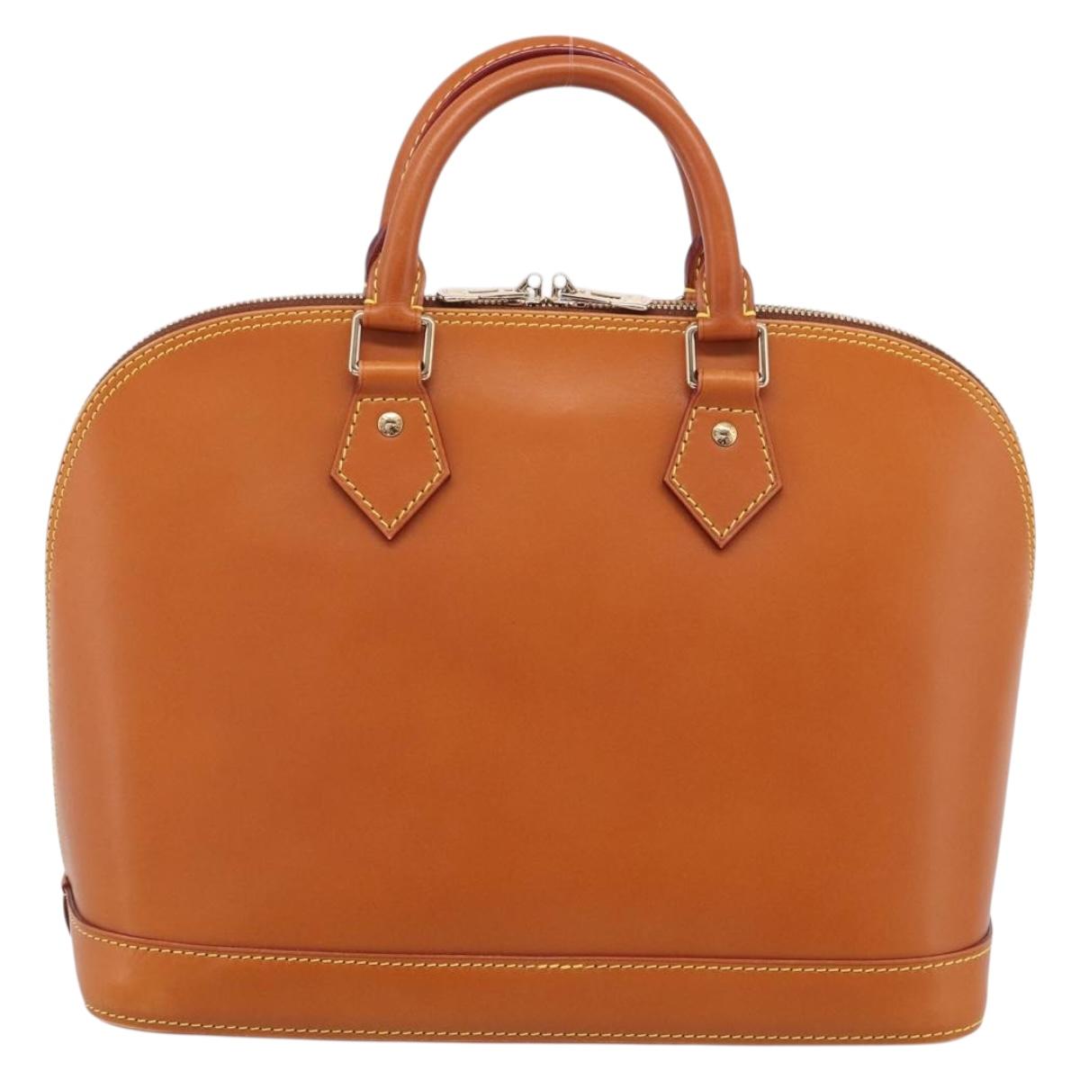 LOUIS VUITTON Nomad leather Alma Hand Bag Beige M85000 LV Auth 211758V