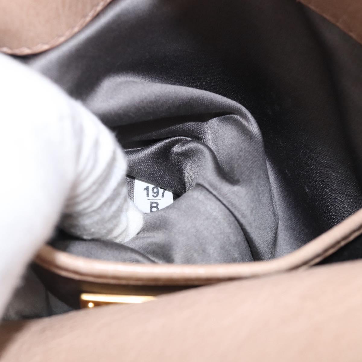 Miu Miu Hand Bag Vitellolux 2way Brown Gold Auth 211764V