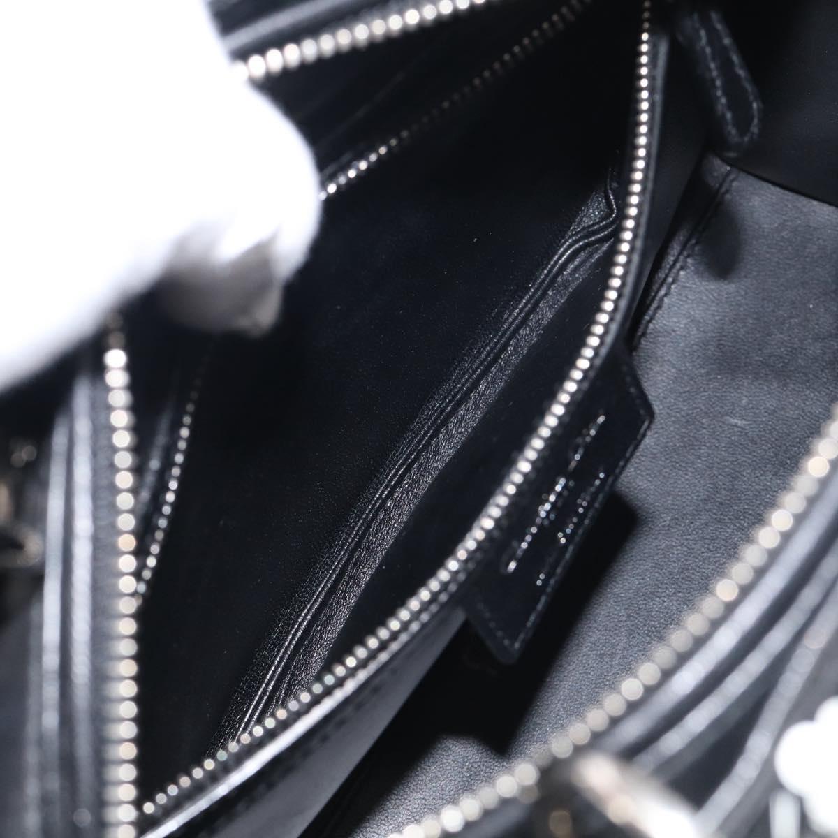 Christian Dior Lady Dior Canage Hand Bag Sequin 2way Black Silver Auth 211770SAM