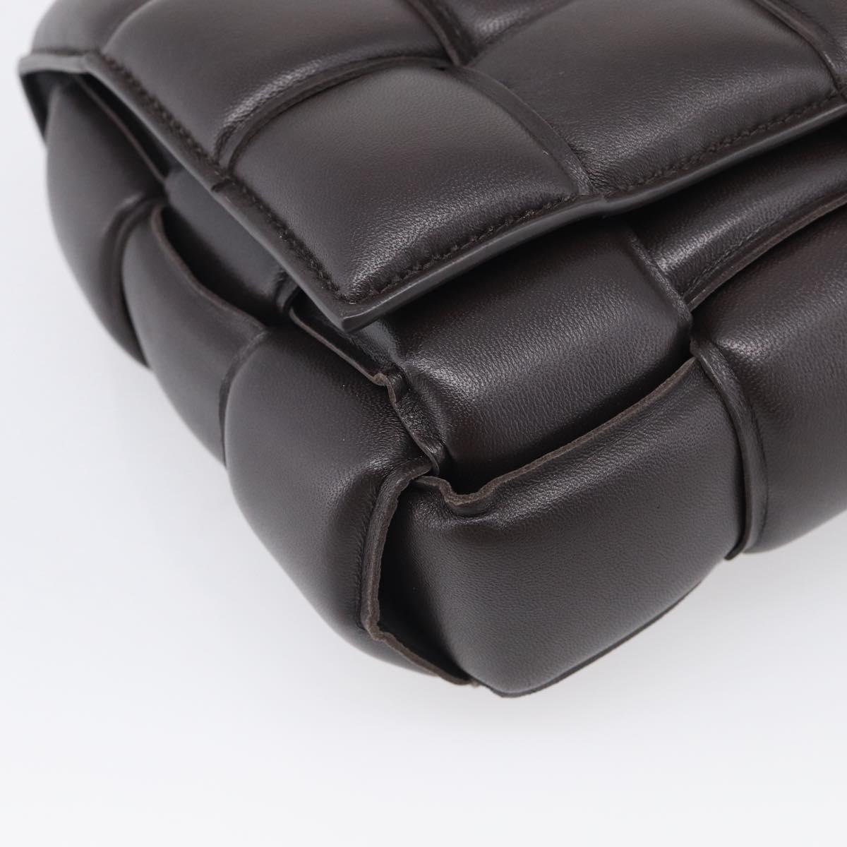 Bottega Veneta MAXI INTRECCIATO Padded Cassette Leather Dark Brown Auth 211776M