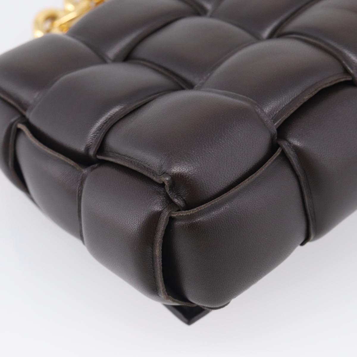 Bottega Veneta MAXI INTRECCIATO Padded Cassette Leather Dark Brown Auth 211776M