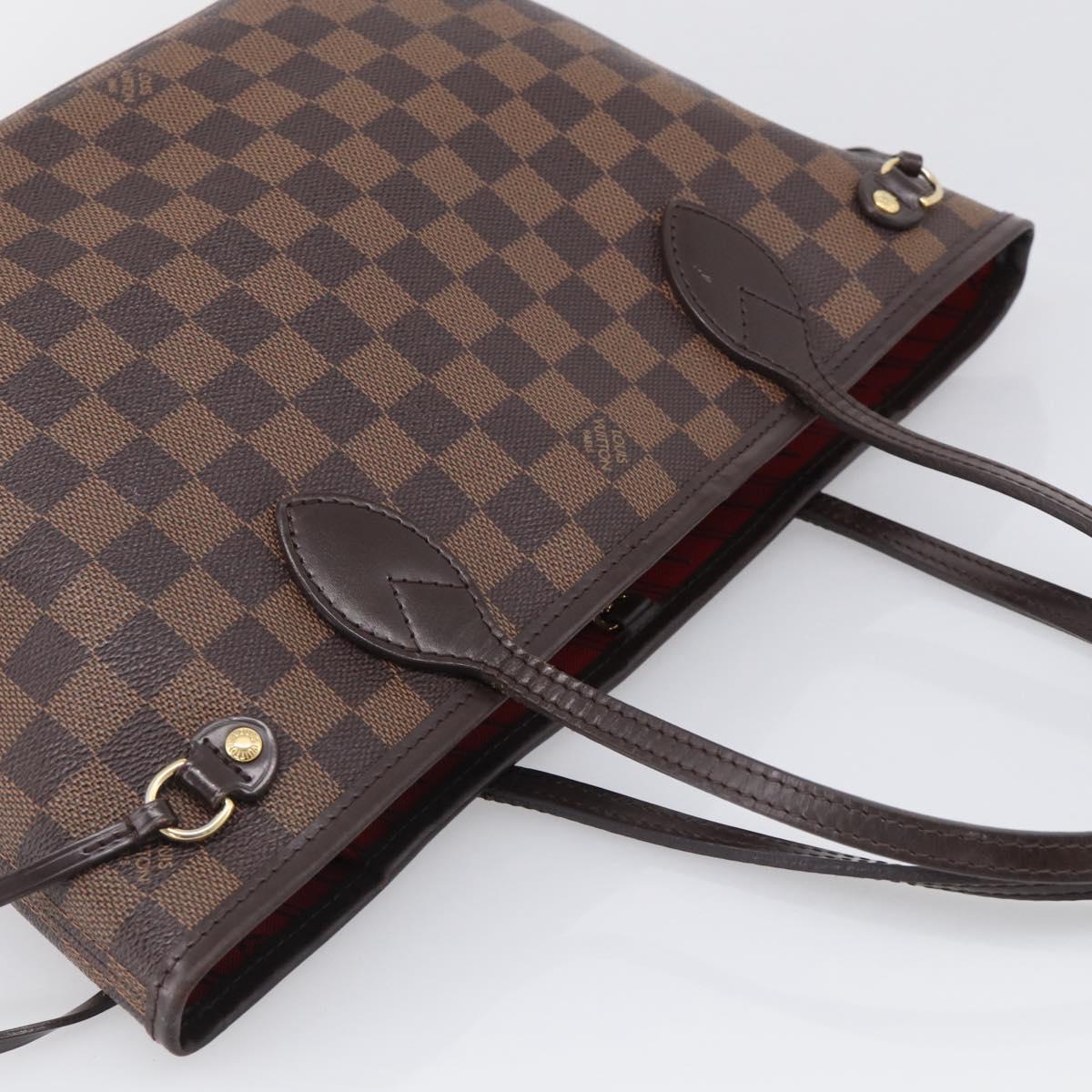 LOUIS VUITTON Damier Ebene Neverfull PM Tote Bag N51109 LV Auth 211804V