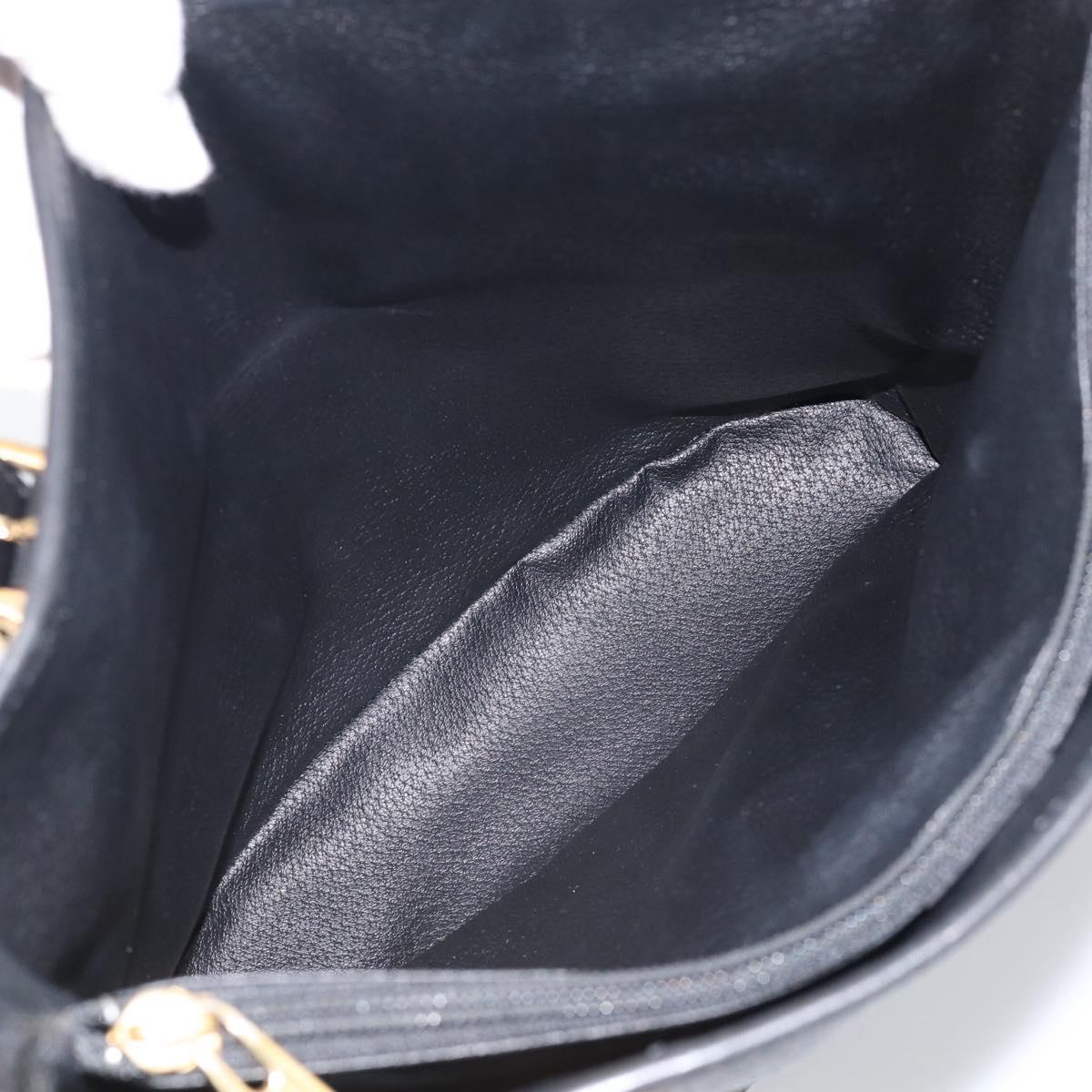 CELINE Macadam Canvas Tote Bag PVC Leather Black Gold Auth 211806A