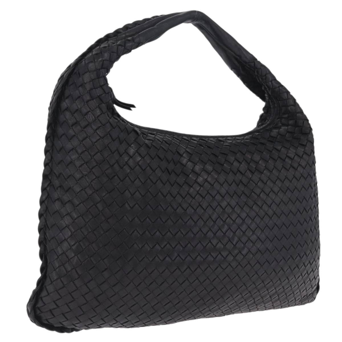 Bottega Veneta INTRECCIATO Hobo Bag Leather outlet Black 115654 Auth 211810M