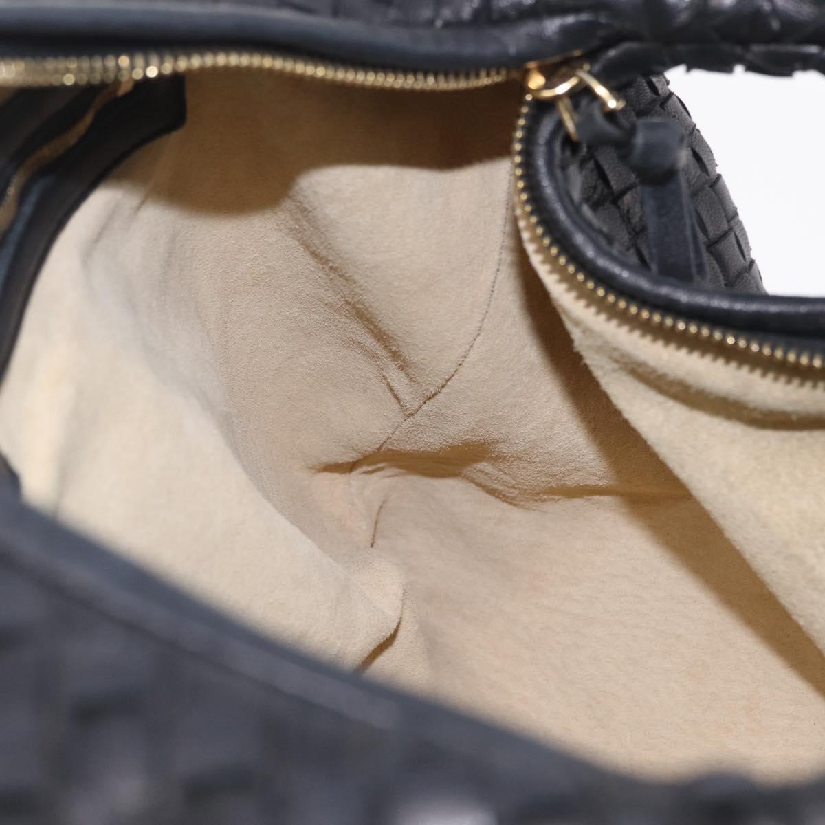 Bottega Veneta INTRECCIATO Hobo Bag Leather outlet Black 115654 Auth 211810M