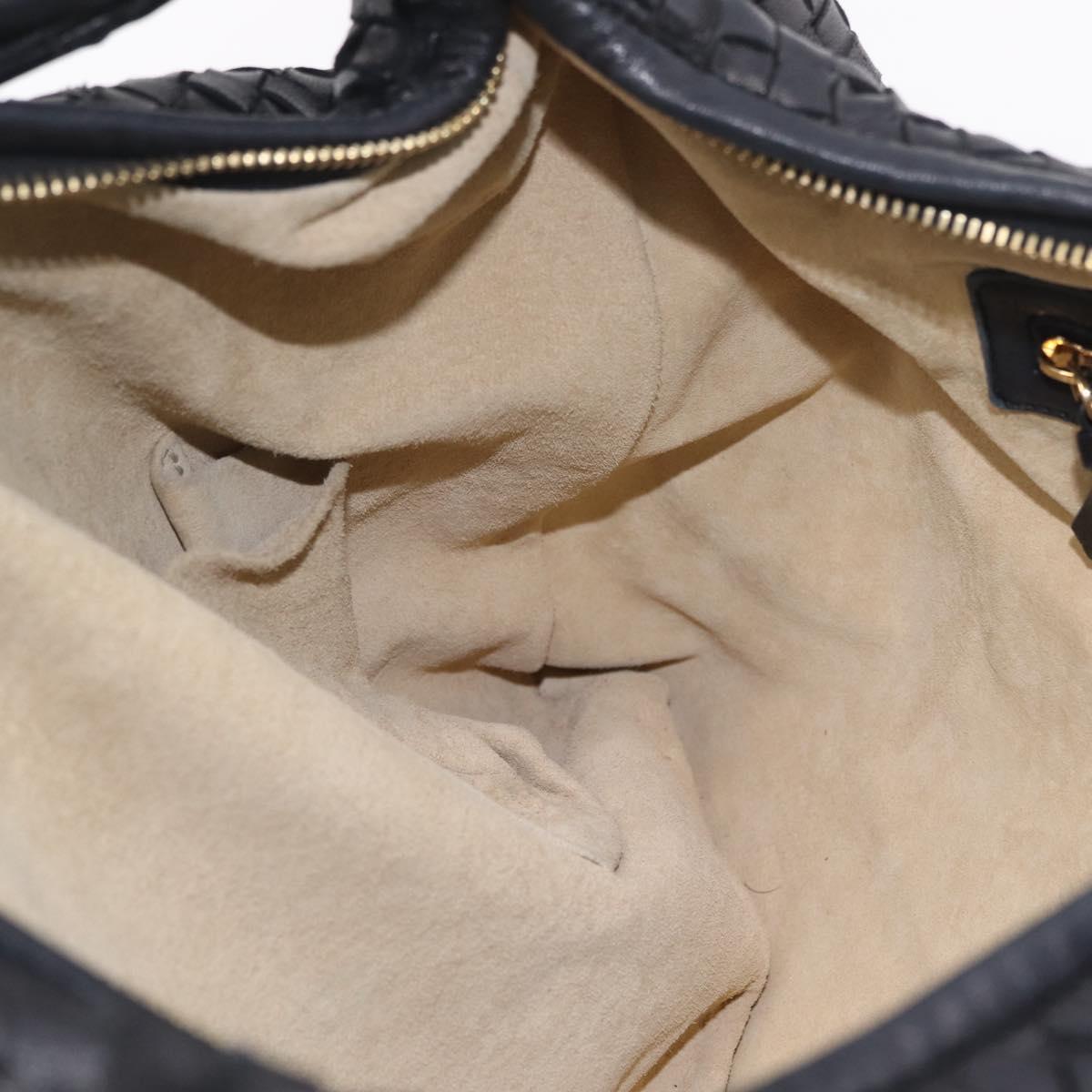 Bottega Veneta INTRECCIATO Hobo Bag Leather outlet Black 115654 Auth 211810M