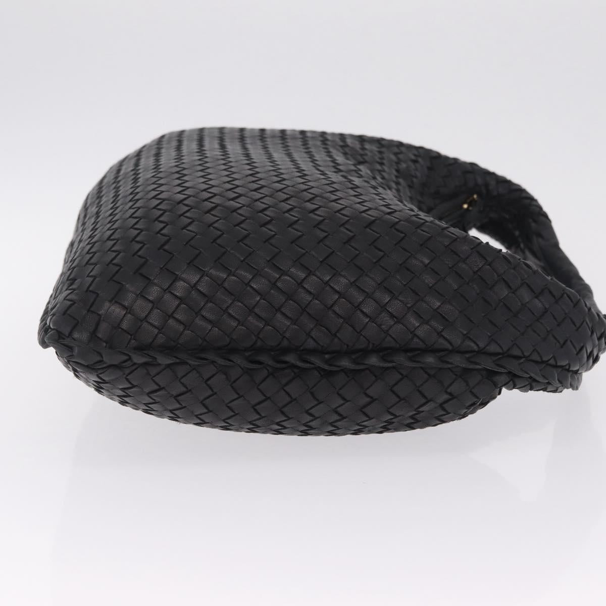 Bottega Veneta INTRECCIATO Hobo Bag Leather outlet Black 115654 Auth 211810M
