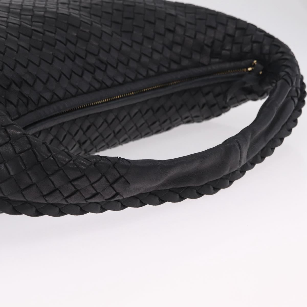 Bottega Veneta INTRECCIATO Hobo Bag Leather outlet Black 115654 Auth 211810M