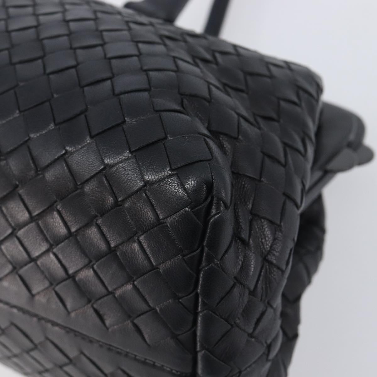 Bottega Veneta INTRECCIATO Shoulder Bag Leather Black 131670 Auth 211811M