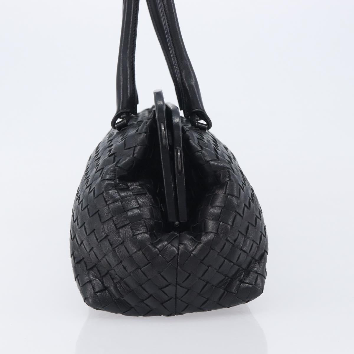 Bottega Veneta INTRECCIATO Shoulder Bag Leather Black 131670 Auth 211811M