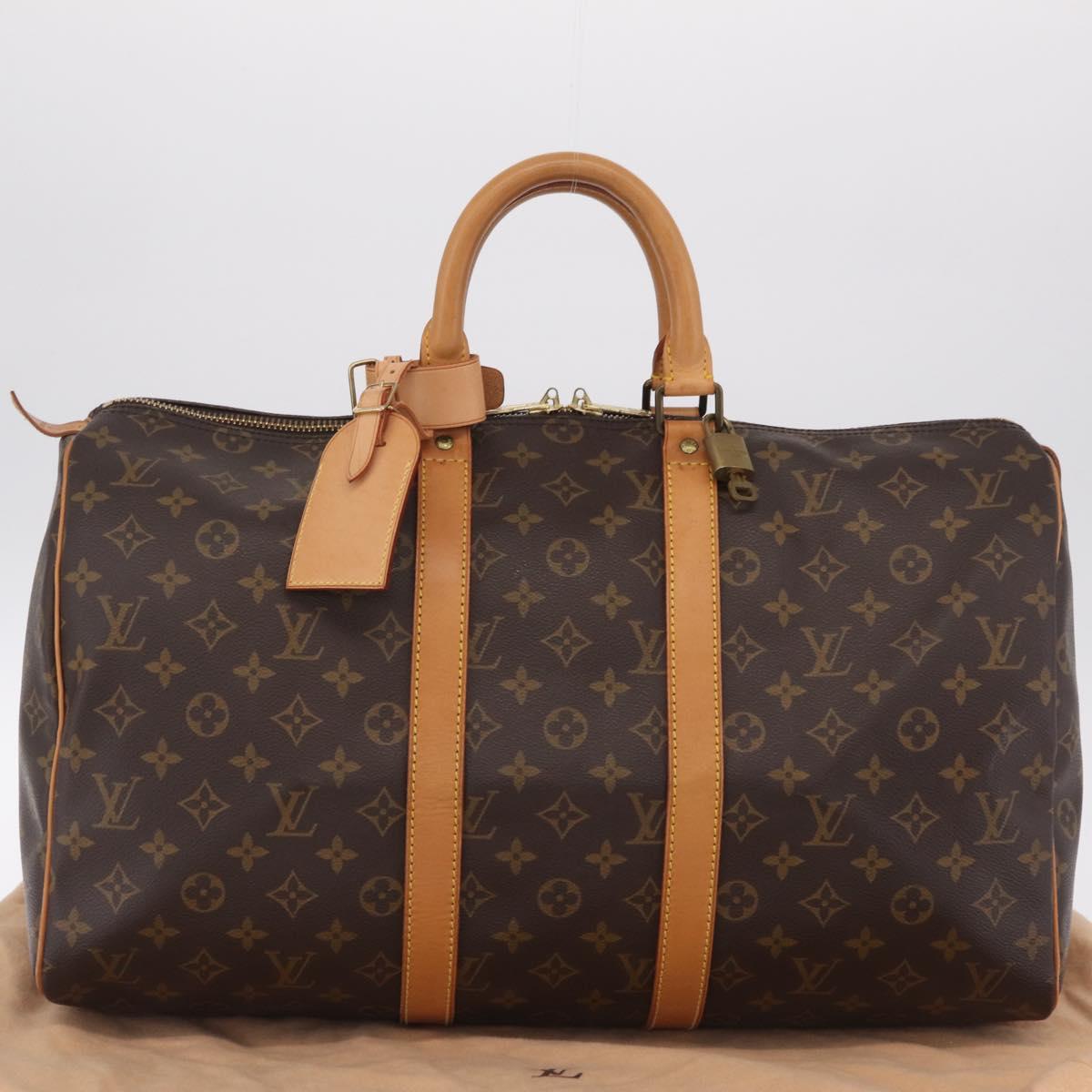 LOUIS VUITTON Monogram Keepall 45 Boston Bag M41428 LV Auth 211813V