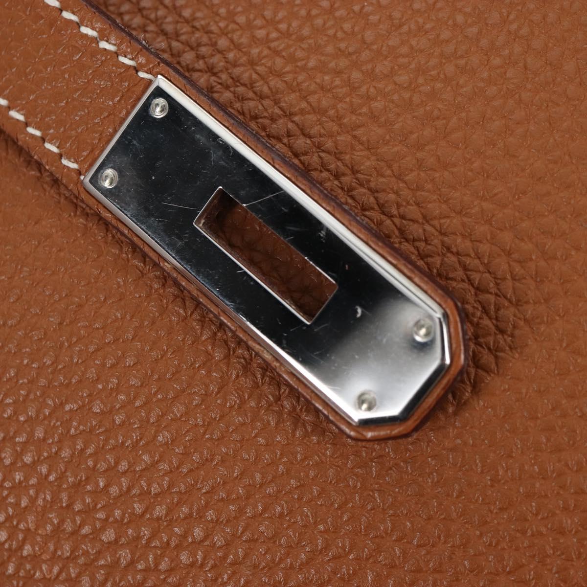 HERMES Birkin 30 Hand Bag Leather Brown Silver Auth 211817SM
