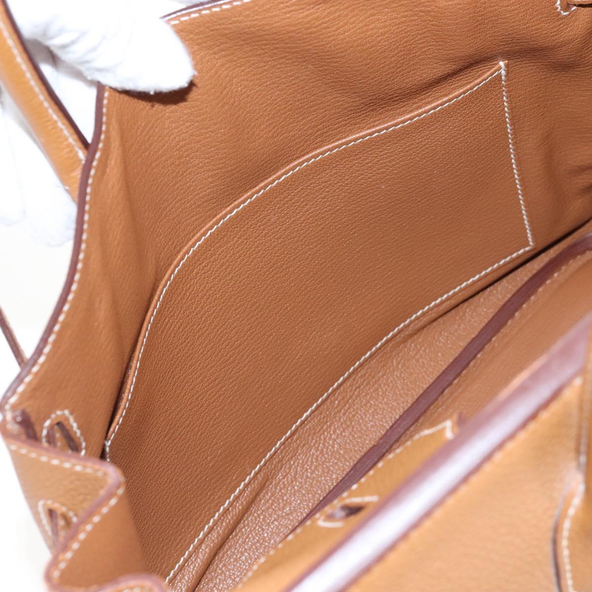 HERMES Birkin 30 Hand Bag Leather Brown Silver Auth 211817SM
