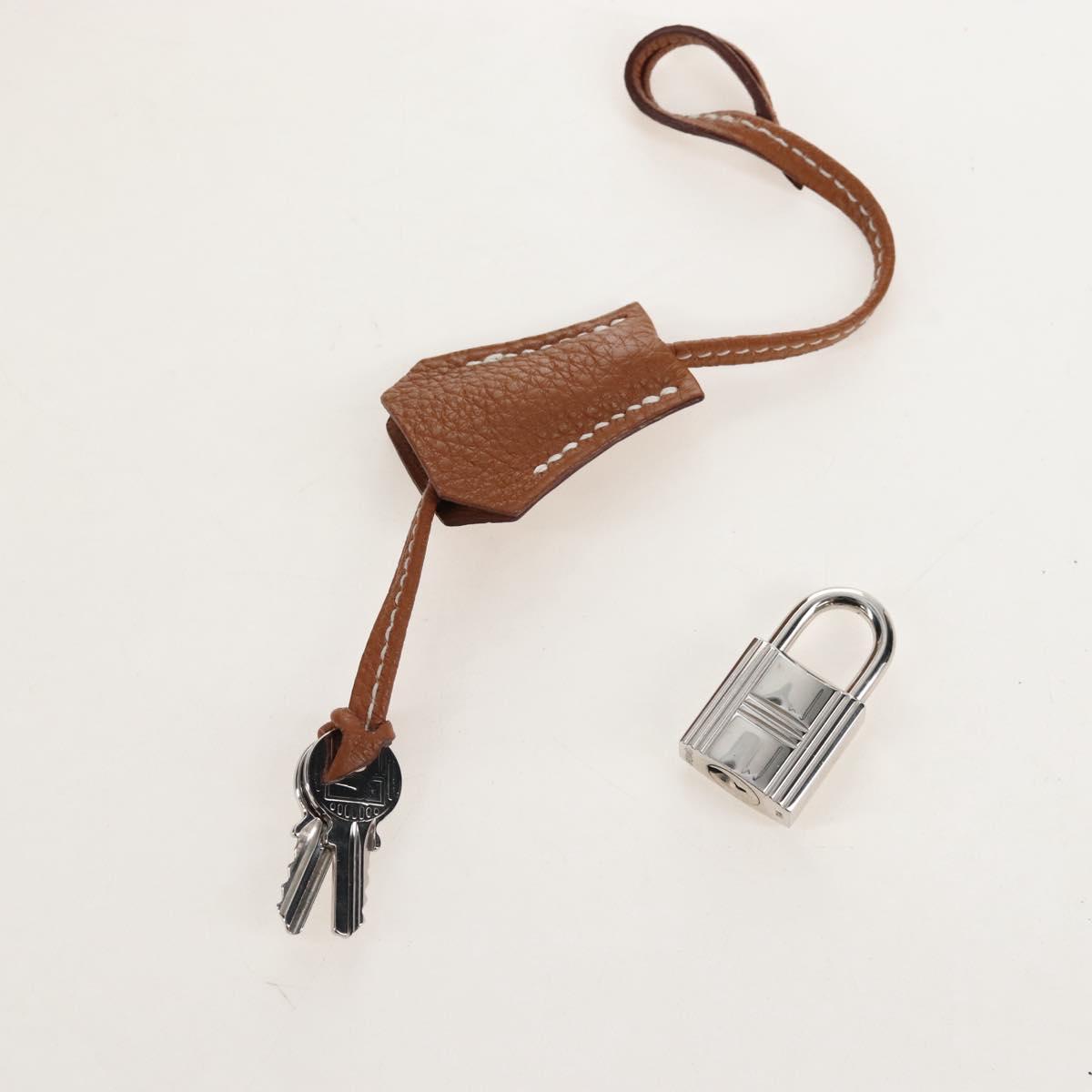 HERMES Birkin 30 Hand Bag Leather Brown Silver Auth 211817SM