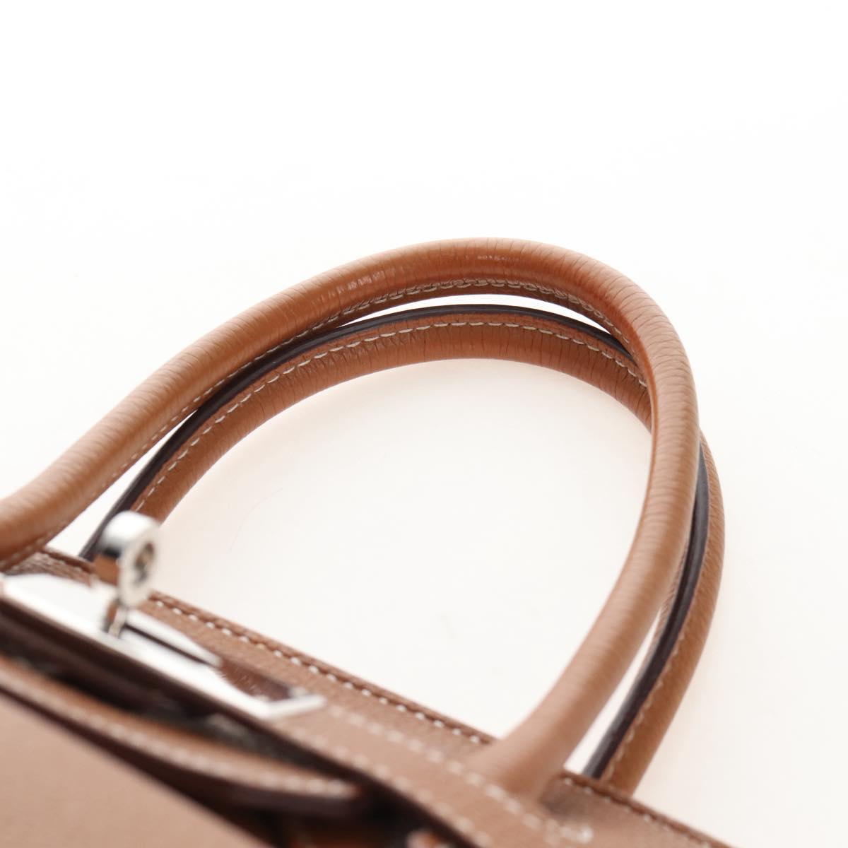 HERMES Birkin 30 Hand Bag Leather Brown Silver Auth 211817SM