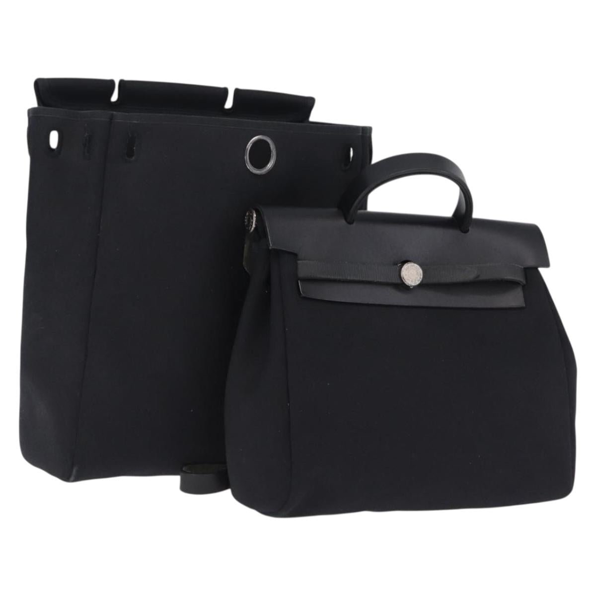 HERMES Herbag Ado PM Backpack Black Auth 211818A