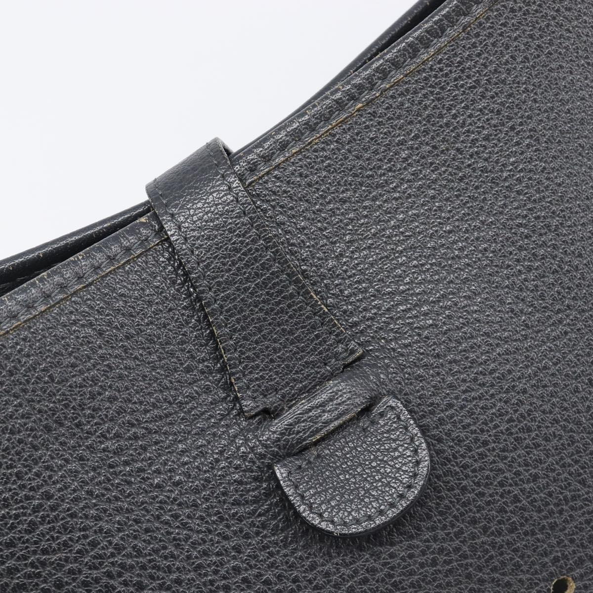 HERMES Evelyn 1GM Shoulder Bag Togo Black Silver Auth 211819M