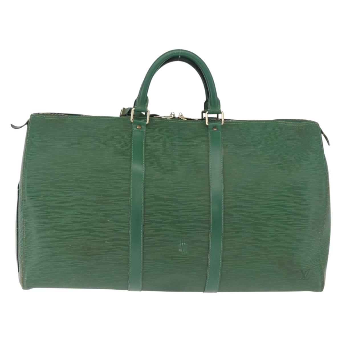LOUIS VUITTON Epi Keepall 50 Boston Bag Green M42964 LV Auth 211828A