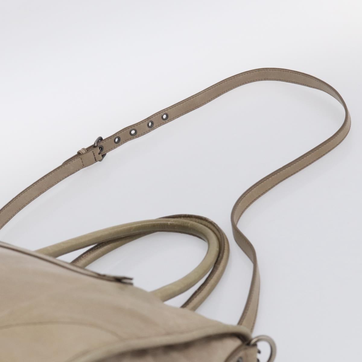 Miu Miu Hand Bag Leather 2way Beige Auth 211835A
