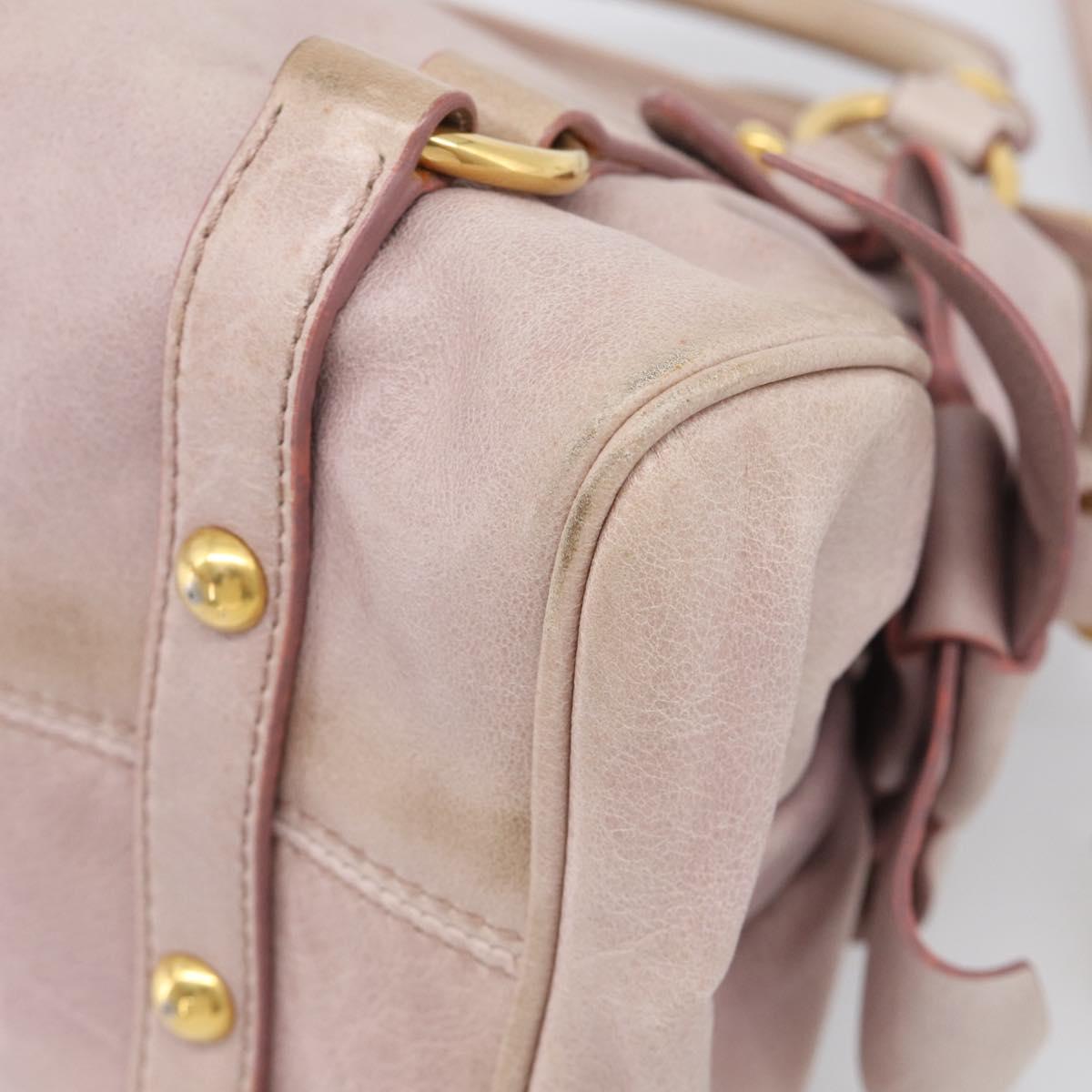 Miu Miu Hand Bag Vittero 2way Pink Gold Auth 211836V