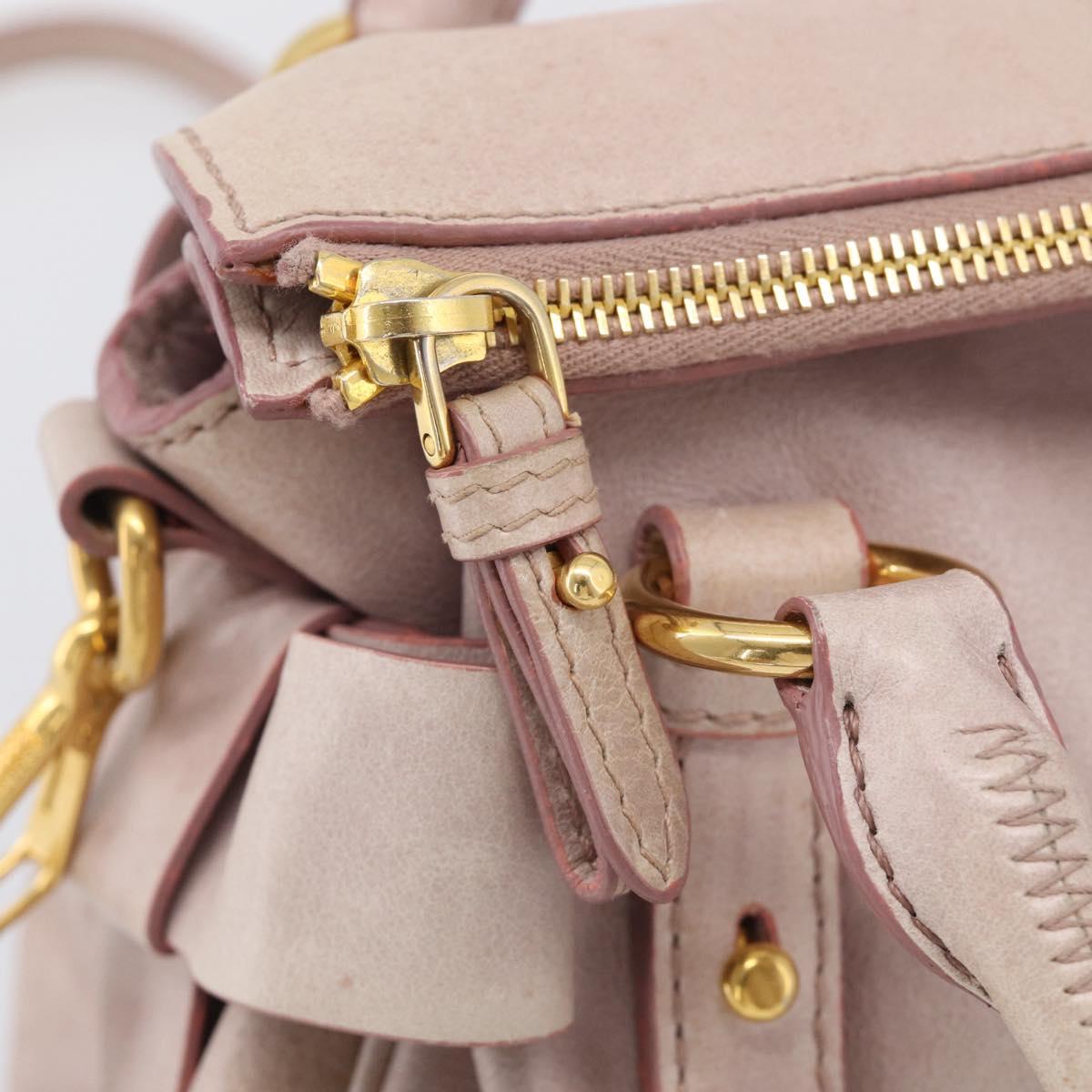 Miu Miu Hand Bag Vittero 2way Pink Gold Auth 211836V