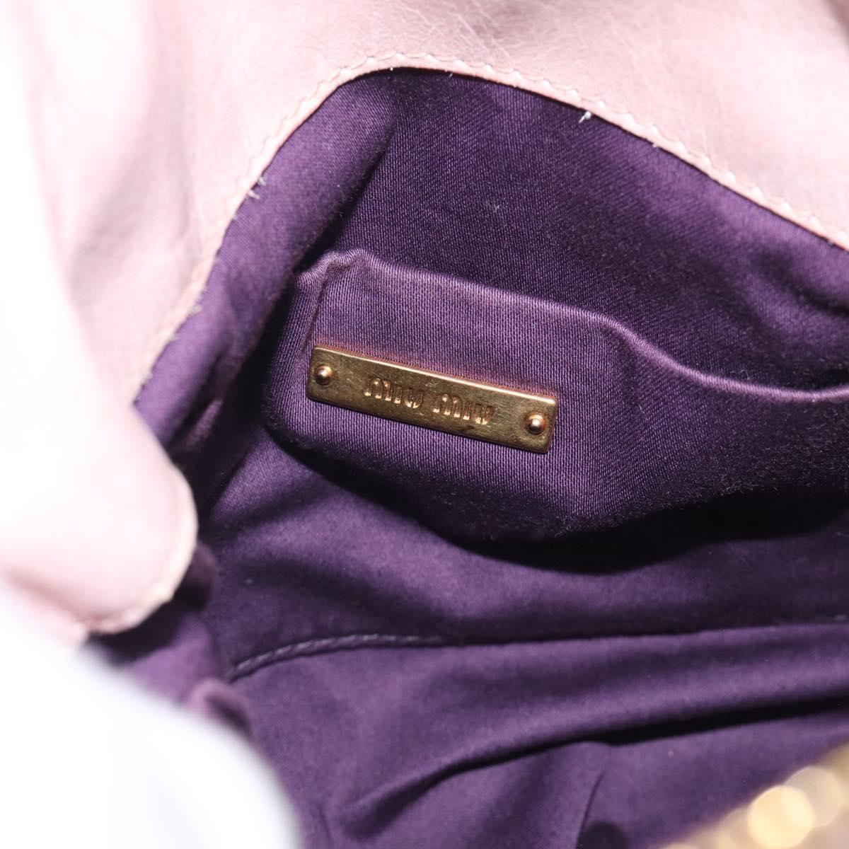 Miu Miu Hand Bag Vittero 2way Pink Gold Auth 211836V
