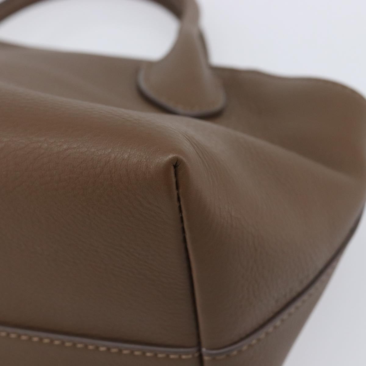 The Row Terrace Baulet Hand Bag Calf Skin Brown Silver Auth 211842SAM
