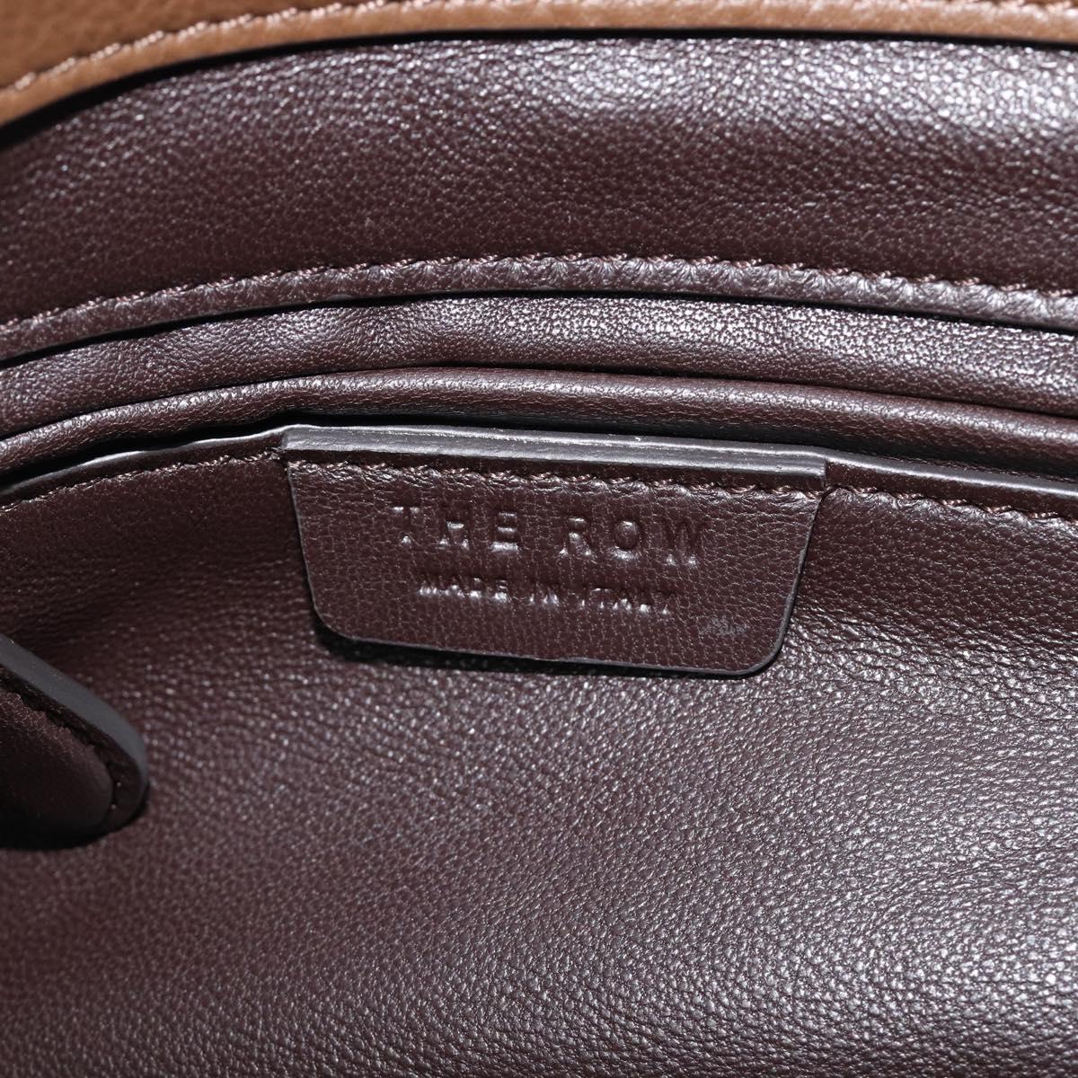 The Row Terrace Baulet Hand Bag Calf Skin Brown Silver Auth 211842SAM