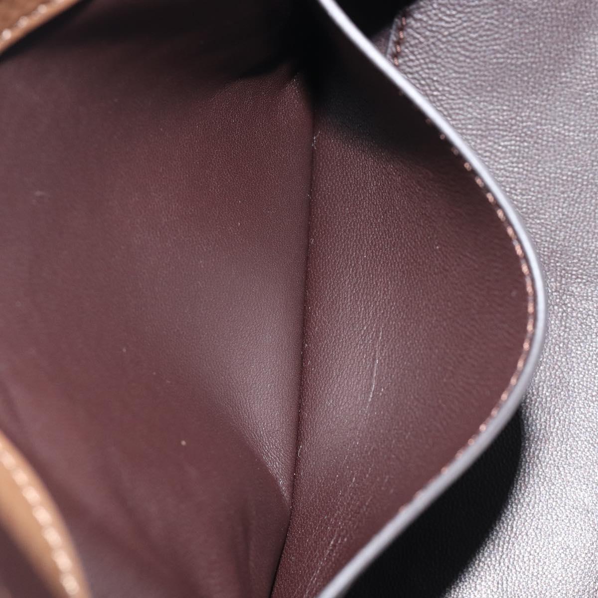 The Row Terrace Baulet Hand Bag Calf Skin Brown Silver Auth 211842SAM